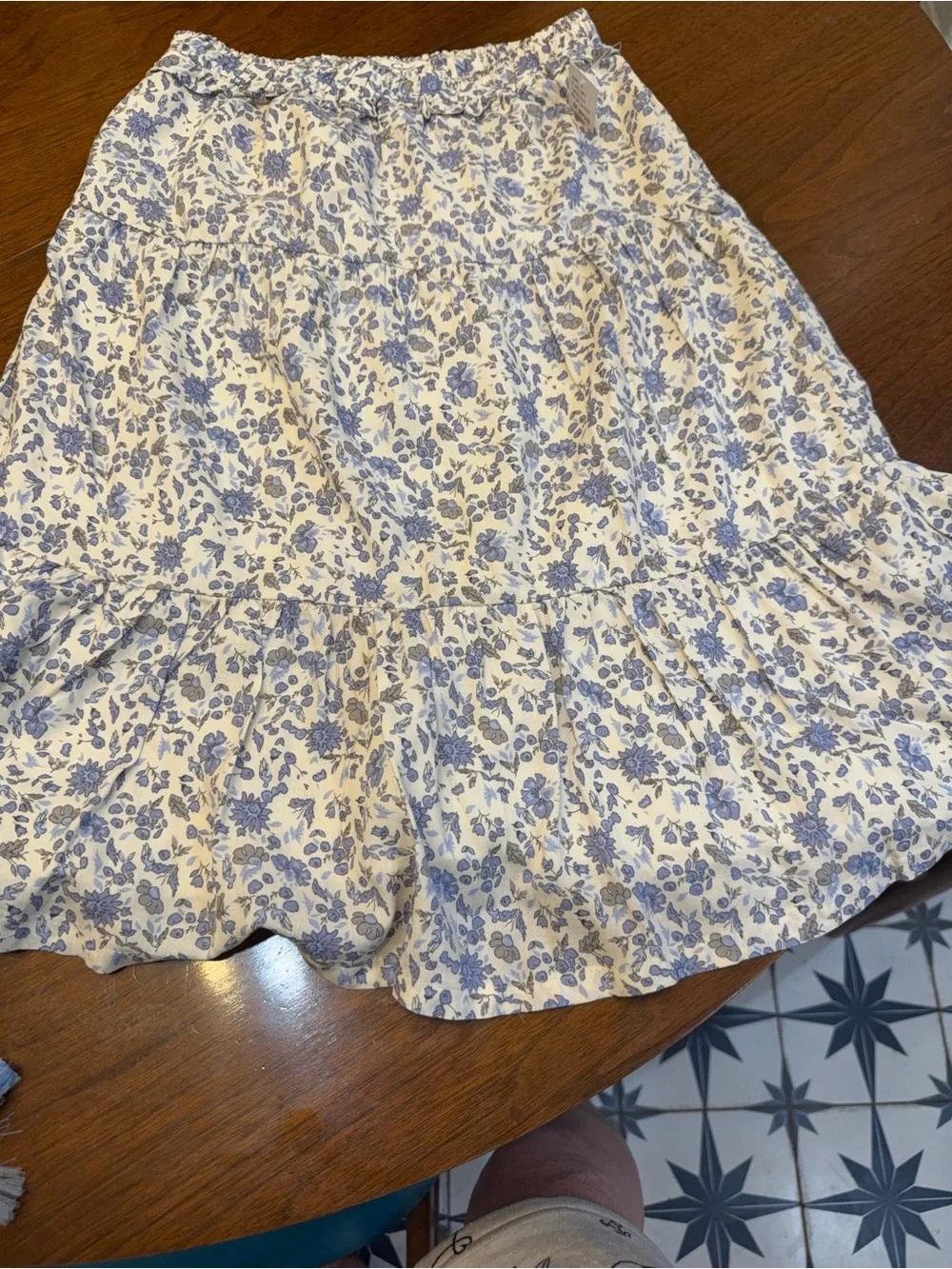 Jessica Simpson Girls Two-Piece Blue Floral Crop Top & Skirt Set